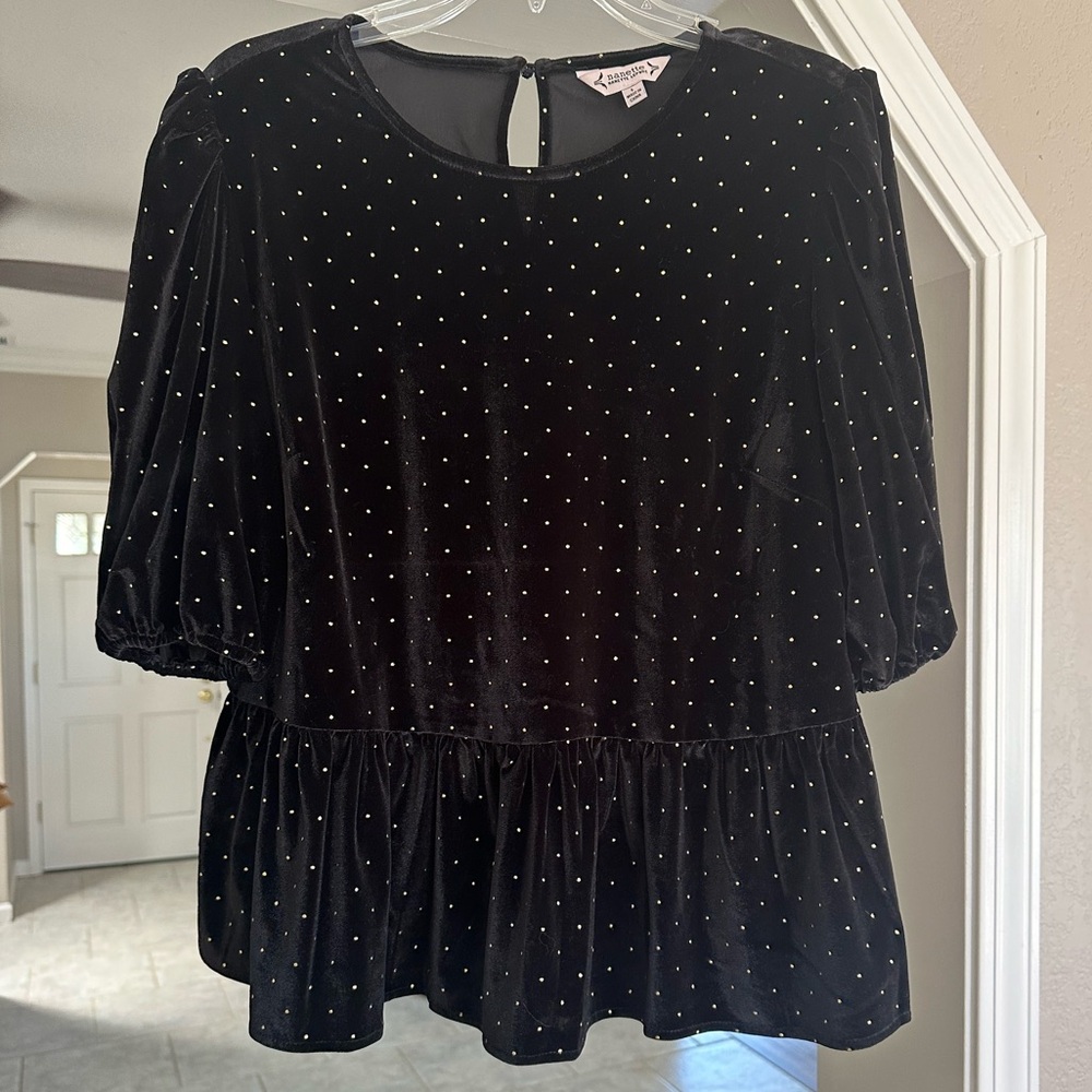 NWT Nanette Nanette Lepore Studded Velvet Peplum